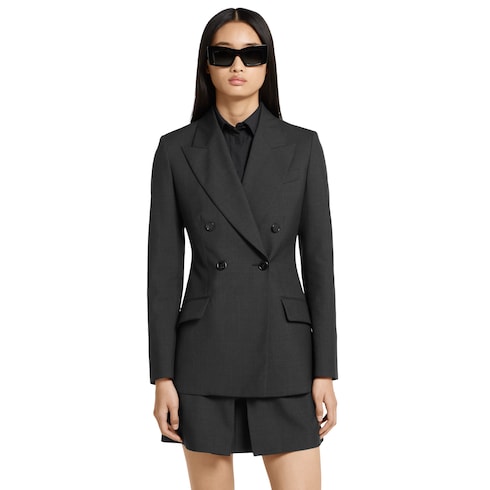 Double-breasted wool jacket - dark grey