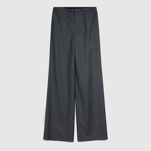 Pinstripe wool mohair pants - dark grey