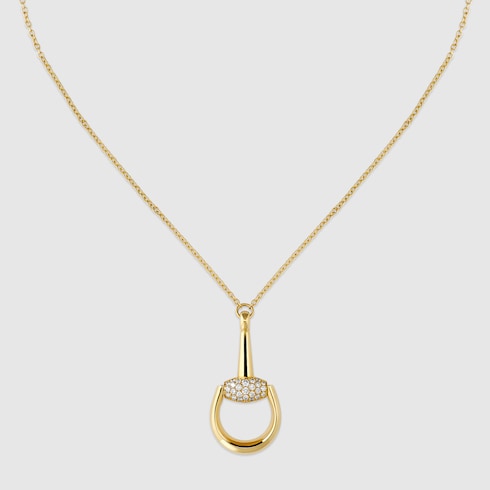 Gucci Horsebit diamond 18k pendant necklace - 18k yellow gold