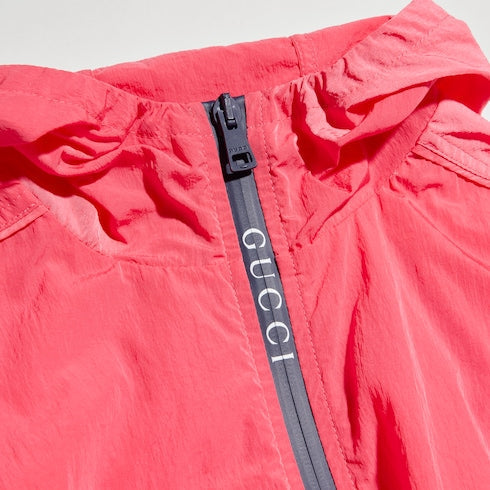 Children's nylon froissé jacket - pink