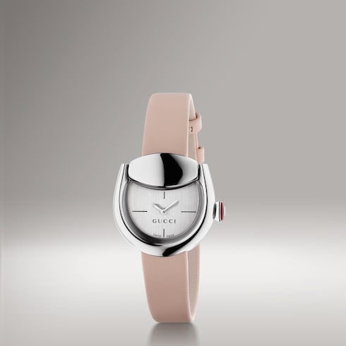 Gucci Horsebit watch, 27x23mm - beige pink leather