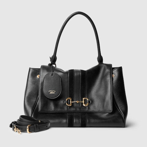 Paparazzo medium top handle bag - black leather