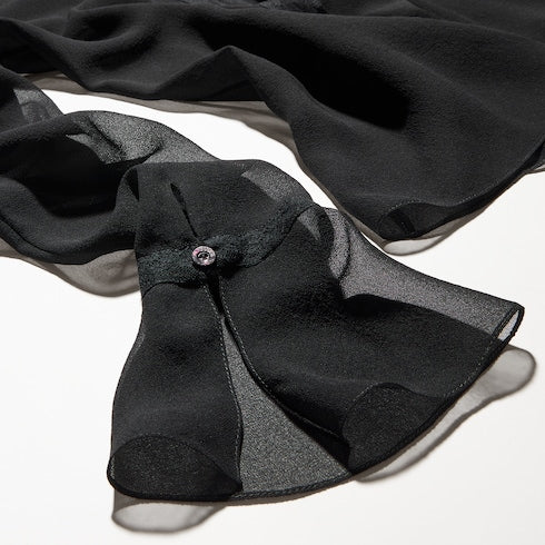 Light silk georgette shirt - black