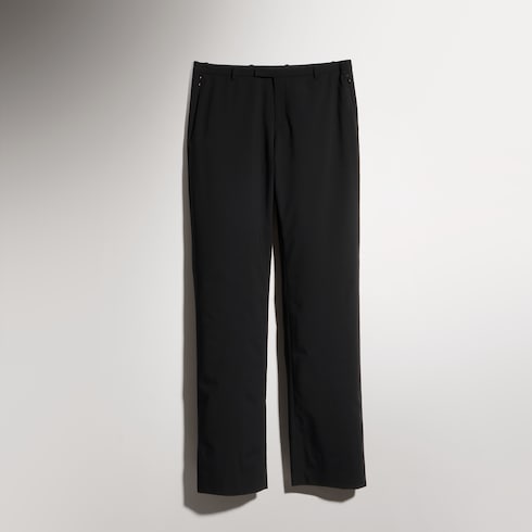 Technical wool blend pants - black