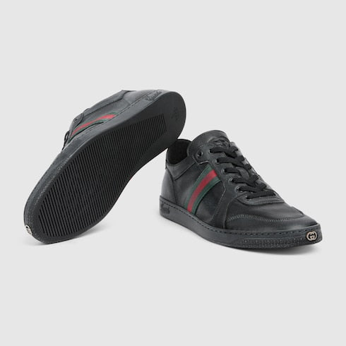 Men's Stretch low-top sneaker - black leather