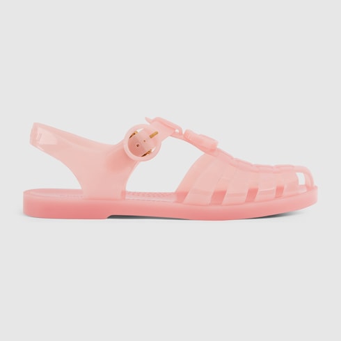 Women's sandal with Double G - pink rubber