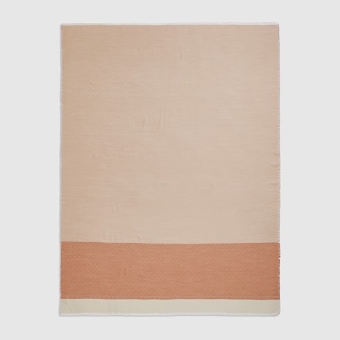 GG wool cashmere silk stole - pink
