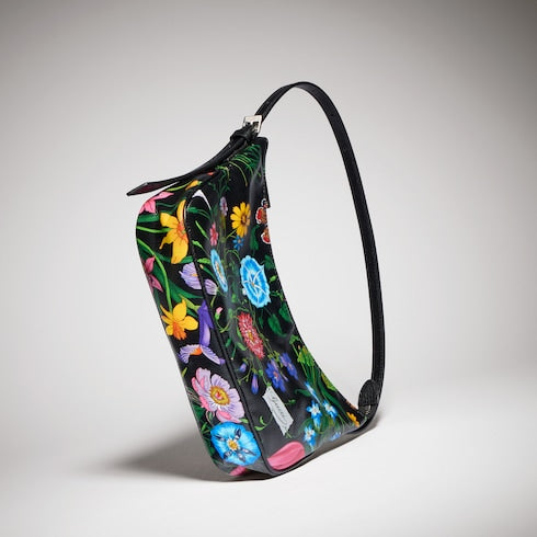 Lady Lunetta small shoulder bag - black and multicolor canvas