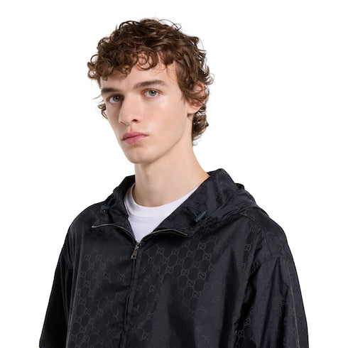GG nylon zip jacket - dark blue
