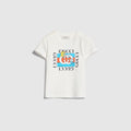 Baby cotton T-shirt with print - white