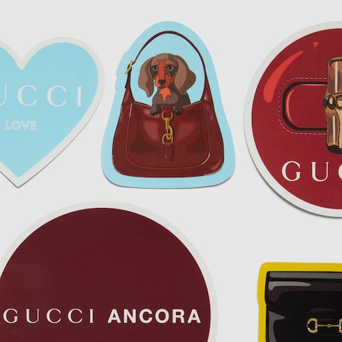 Gucci Handbags luggage stickers - multicolor
