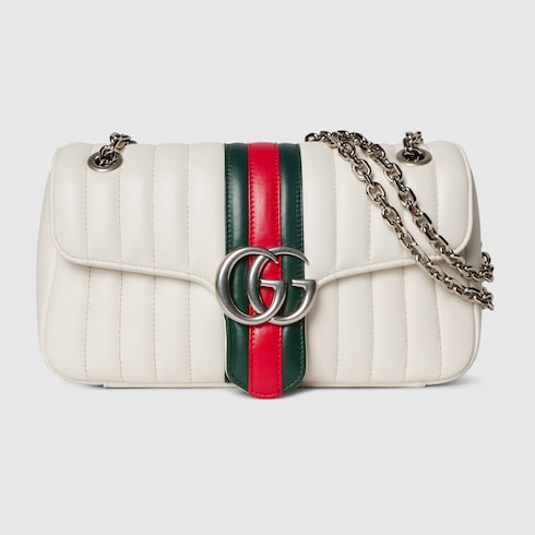Jetset GG Marmont medium shoulder bag - white leather