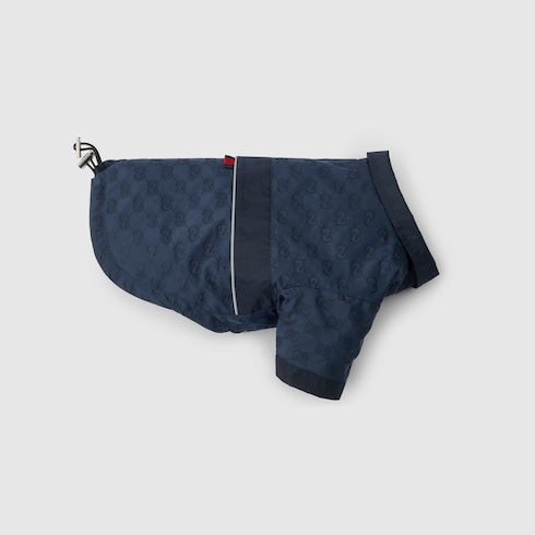GG nylon pet rain coat - navy blue