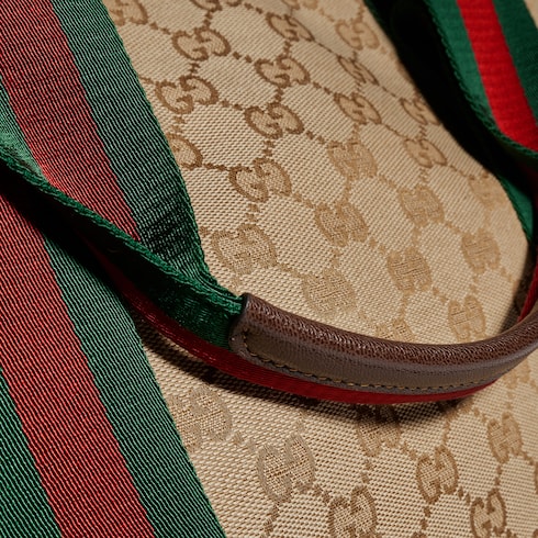 GG small tote bag - sand and brown GG canvas