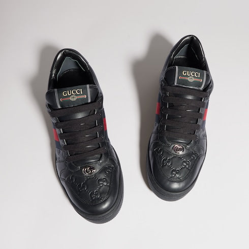 Men's Screener sneaker - black leather