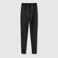 Bonded leather with stretch cotton leggings - black
