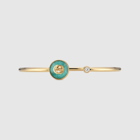 Gucci Interlocking 18k bangle bracelet - 18k yellow gold