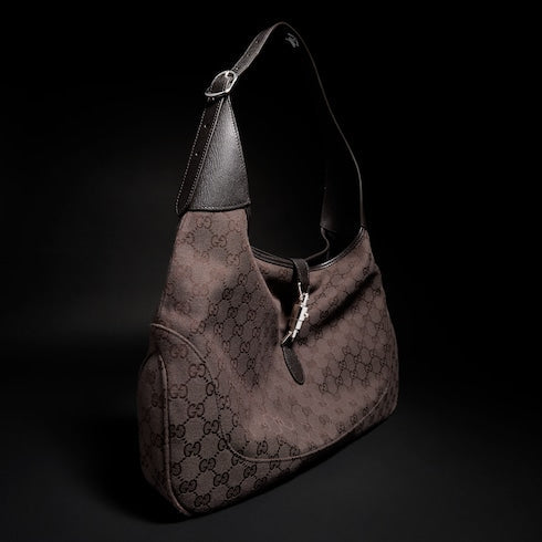 Gucci Jackie 1961 large crossbody bag - dark brown GG canvas