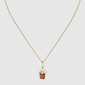 Popcorn pendant chain necklace - gold-toned brass