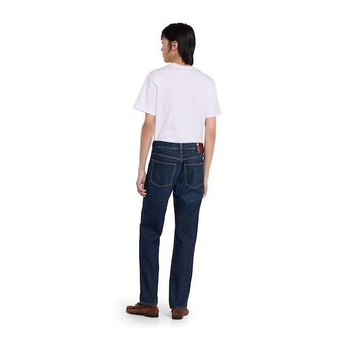 Slim fit cotton denim pant - blue