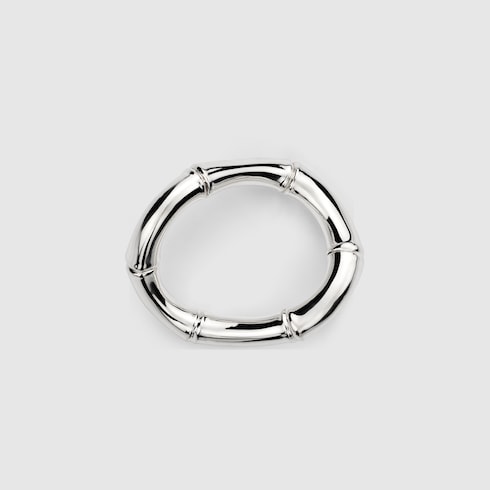 Napkin holder with bamboo motif - silver-plated brass