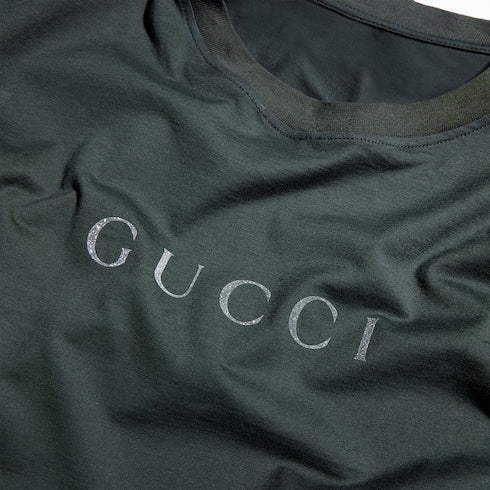 Cotton T-shirt with print - dark grey