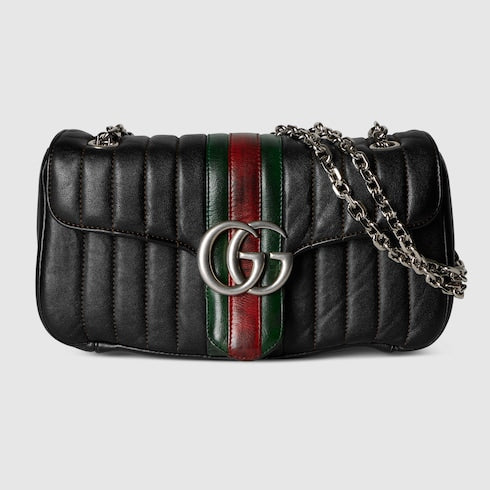 Jetset GG Marmont medium shoulder bag - black leather
