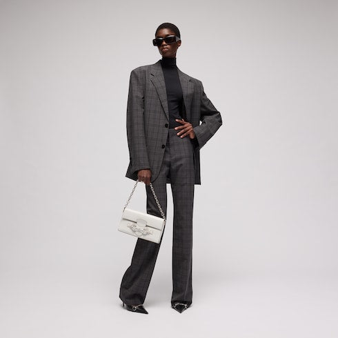 Horsebit Ristretto medium shoulder bag - white leather