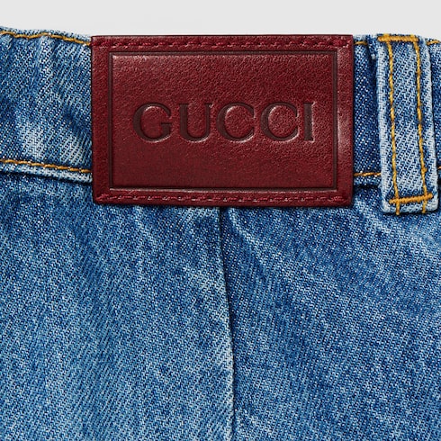 Children's bleached denim shorts - blue