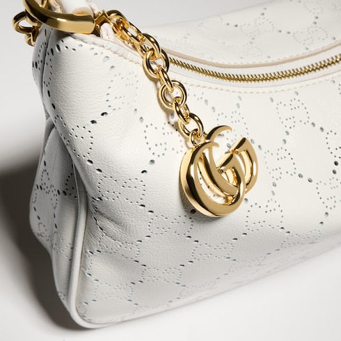 Lady Lunetta Chain small shoulder bag - white GG leather