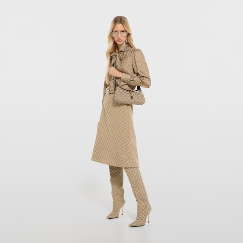 Jackie Slim medium shoulder bag - sand and brown GG canvas