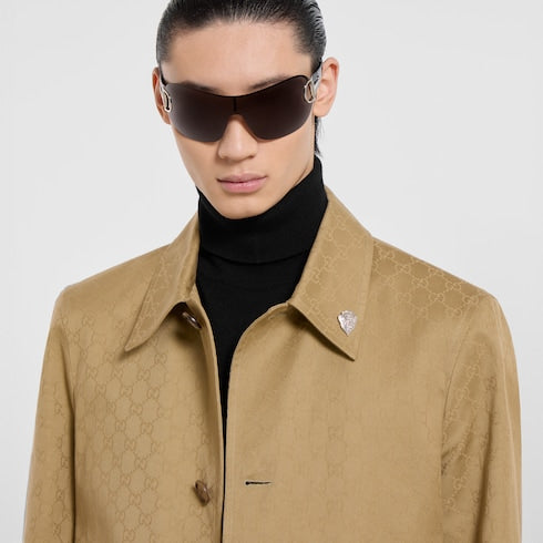 GG cotton gabardine coat - beige