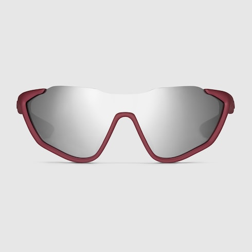 Mask-shaped sunglasses - Rosso Ancora red