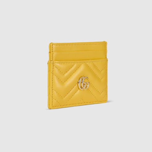 GG Marmont card case - yellow leather