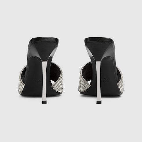 Women's crystal Bombshell slide sandal - grey GG crystal