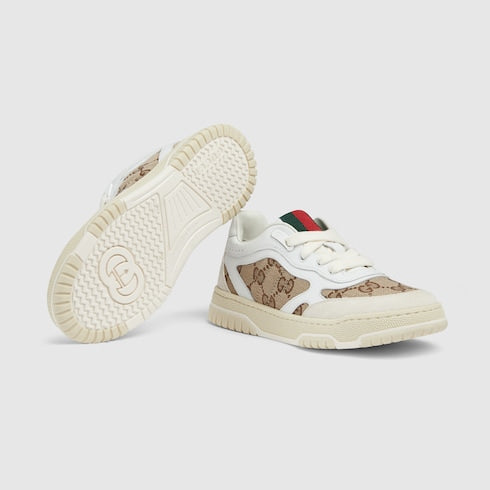 Children's Gucci Re-Web sneaker - white leather