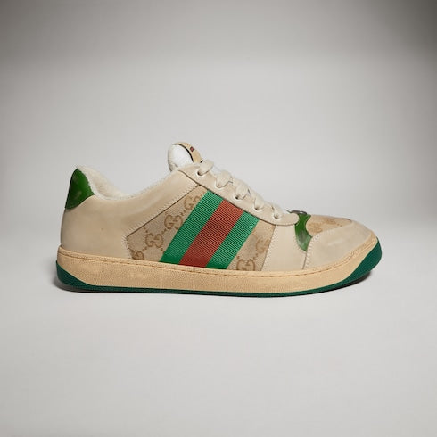 GG Canvas / White Leather Men's Screener Sneaker - GG Canvas / White Leather