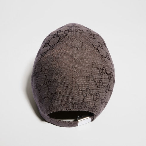 GG cotton canvas baseball hat - brown