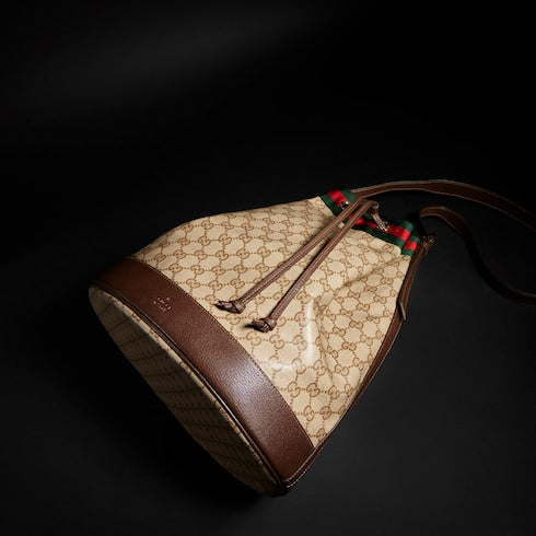 Gucci Venice large bucket bag - sand and brown GG canvas