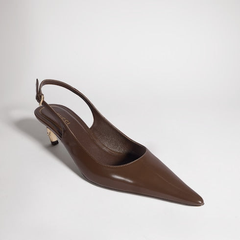 Women's Castello slingback - dark brown leather
