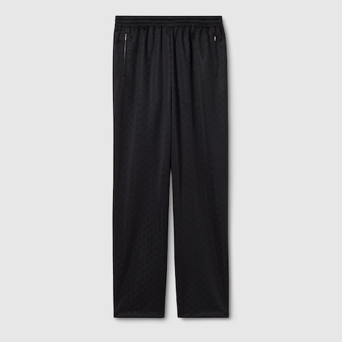 GG jersey jacquard leisure pants - black