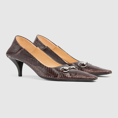 Women's Vittoria python pump - dark brown