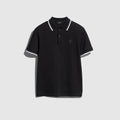 Cotton piquet polo shirt with embroidery - black