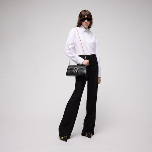 GG cotton poplin damier shirt - white