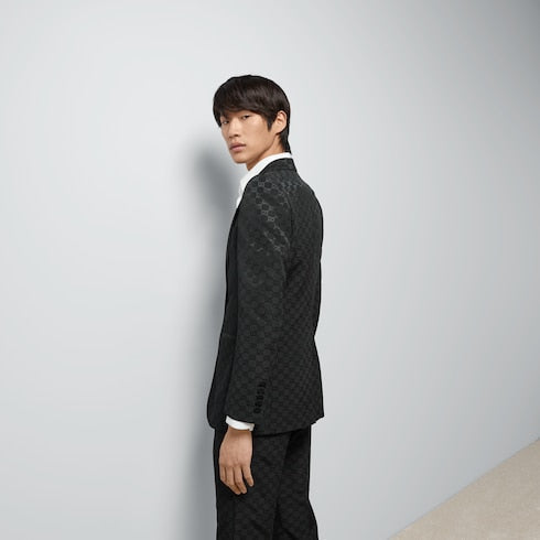 GG cotton viscose formal jacket - black