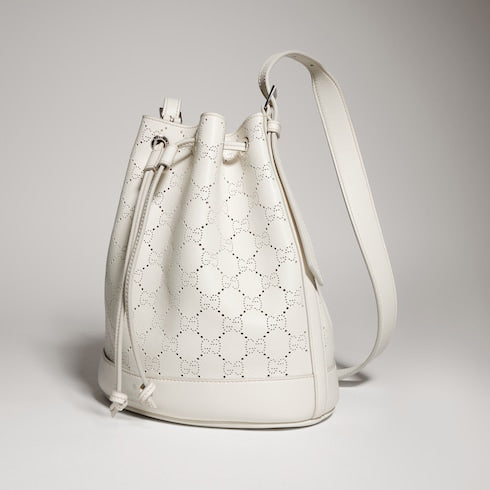 Gucci Venice small bucket bag - white GG leather