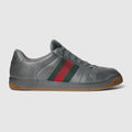 Men's wornout-effect Screener sneaker - dark grey leather