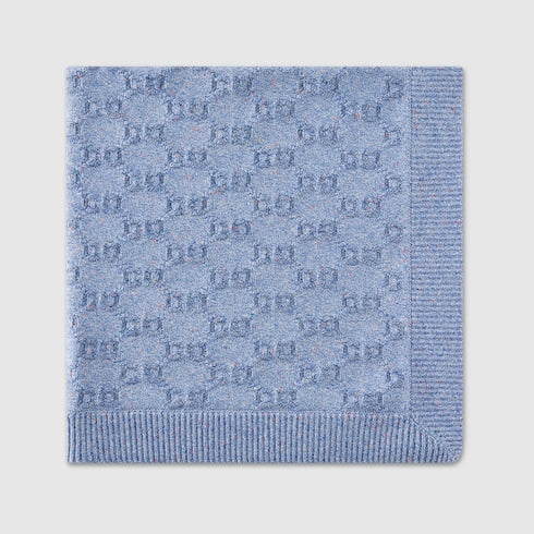 Baby GG cotton jacquard blanket - light blue