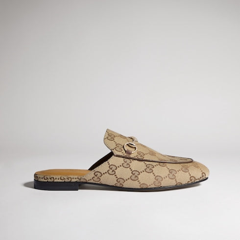 Women's Princetown slipper - beige and ebony Orignal GG canvas