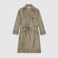 GG Supreme print silk shirt - beige and ebony